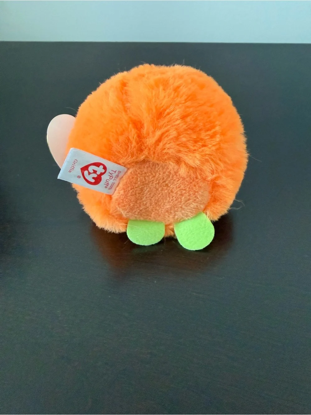 Ty Griffin Orange Fuzzy Monster with Green Sparkle Eyes beanie balls collection
